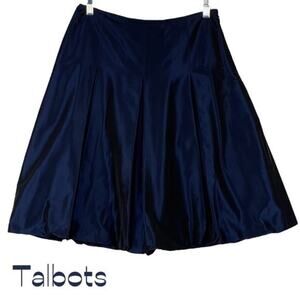 Talbots Sapphire Blue Pleated Party Event Balloon Hemline Skirt NWOT Size 6